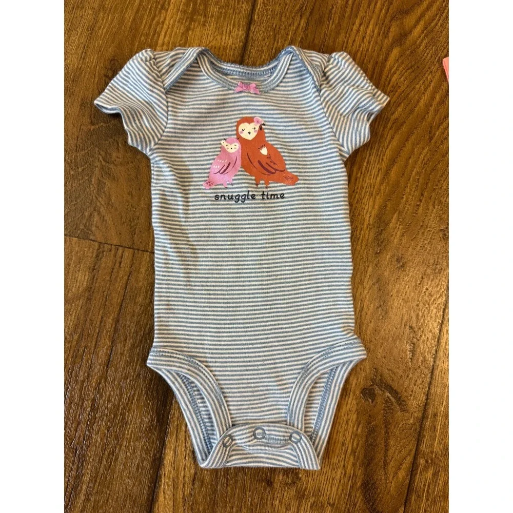 Carters Baby Girl Newborn Outfits Tee Shirts Bodysuits Clothes Smile Snuggles‎